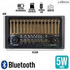 Caixa de Som Bluetooth Retrô LEY-1770 Lehmox - Bronze